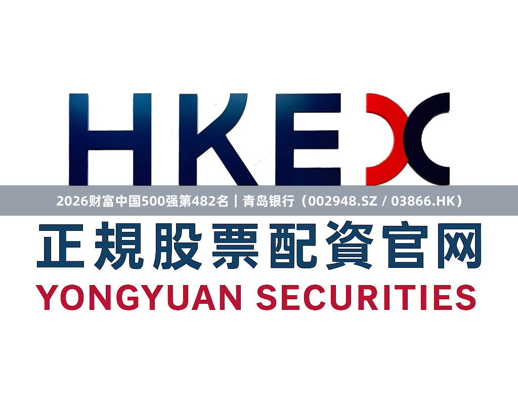 2026财富中国500强第482名｜青岛银行（002948.SZ / 03866.HK）