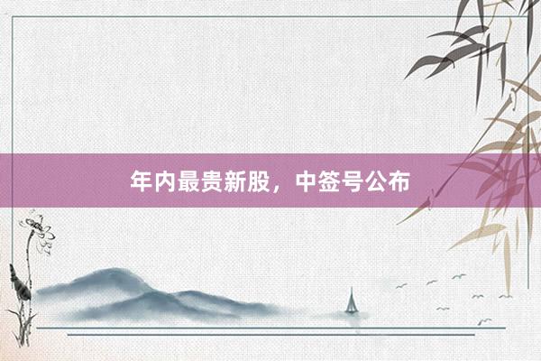 年内最贵新股，中签号公布