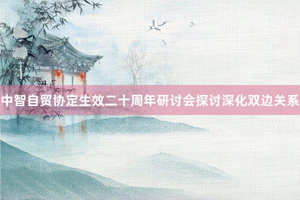 中智自贸协定生效二十周年研讨会探讨深化双边关系
