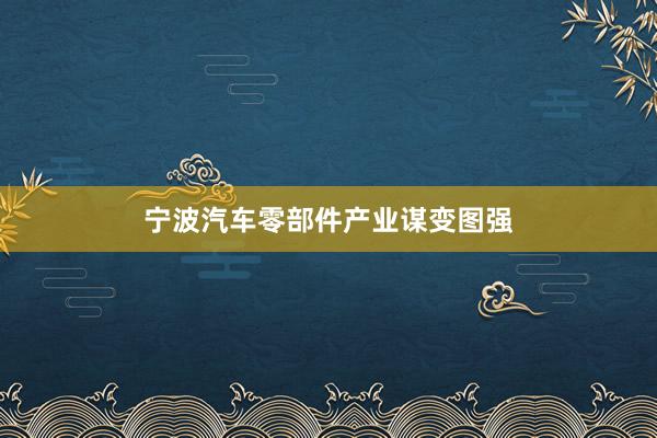 宁波汽车零部件产业谋变图强