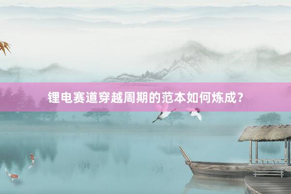 锂电赛道穿越周期的范本如何炼成？