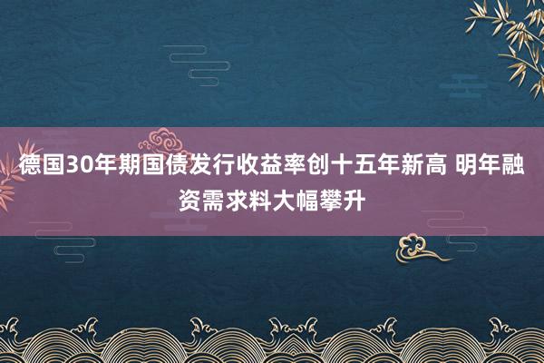 德国30年期国债发行收益率创十五年新高 明年融资需求料大幅攀升