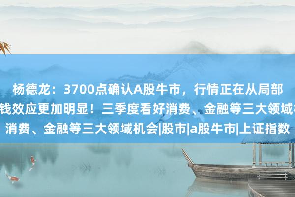 杨德龙：3700点确认A股牛市，行情正在从局部牛市转向全面牛市，赚钱效应更加明显！三季度看好消费、金融等三大领域机会|股市|a股牛市|上证指数