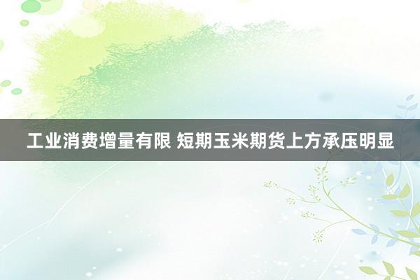 工业消费增量有限 短期玉米期货上方承压明显