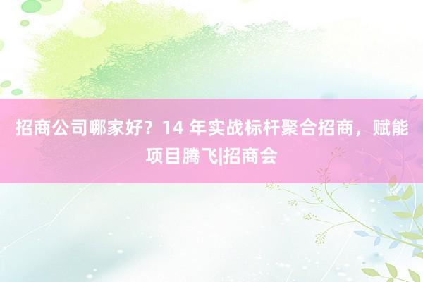 招商公司哪家好？14 年实战标杆聚合招商，赋能项目腾飞|招商会