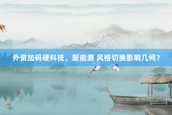外资加码硬科技、新能源 风格切换影响几何？