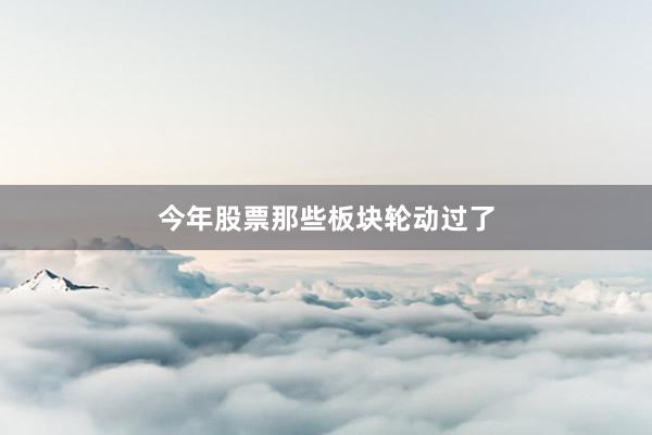 今年股票那些板块轮动过了