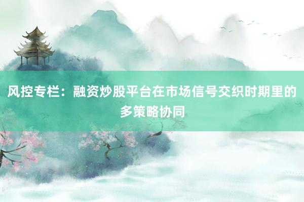 风控专栏：融资炒股平台在市场信号交织时期里的多策略协同