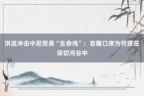 洪流冲击中尼贸易“生命线”：吉隆口岸为何建在深切河谷中