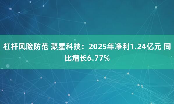 杠杆风险防范 聚星科技：2025年净利1.24亿元 同比增长6.77%