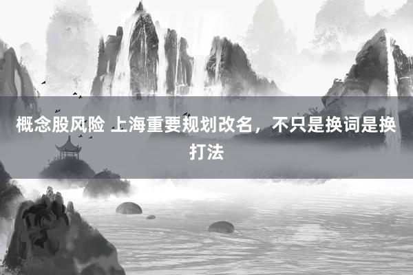 概念股风险 上海重要规划改名，不只是换词是换打法