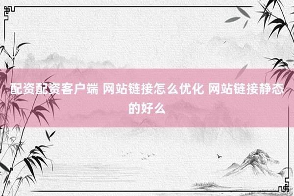 配资配资客户端 网站链接怎么优化 网站链接静态的好么