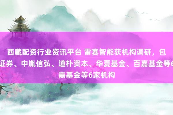 西藏配资行业资讯平台 雷赛智能获机构调研，包括东吴证券、中胤信弘、道朴资本、华夏基金、百嘉基金等6家机构