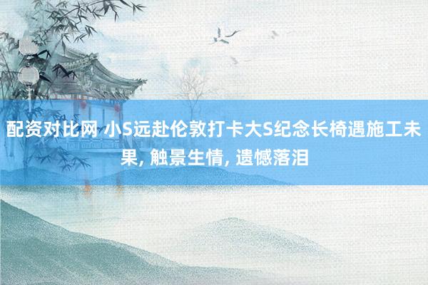 配资对比网 小S远赴伦敦打卡大S纪念长椅遇施工未果, 触景生情, 遗憾落泪